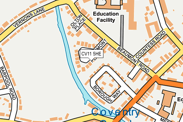 CV11 5HE map - OS OpenMap – Local (Ordnance Survey)