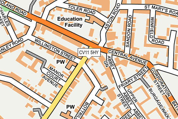 CV11 5HY map - OS OpenMap – Local (Ordnance Survey)