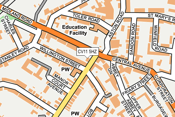 CV11 5HZ map - OS OpenMap – Local (Ordnance Survey)