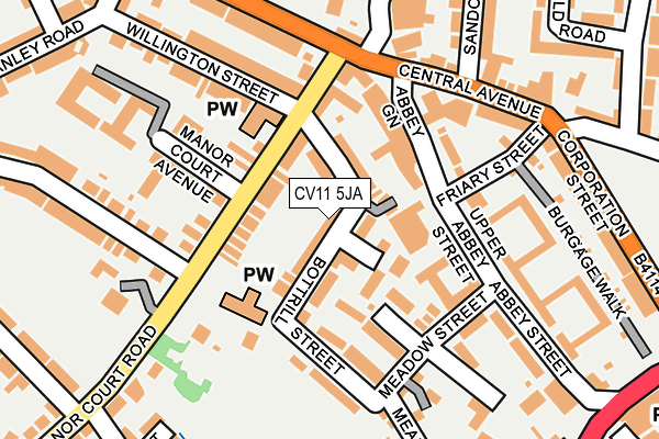 CV11 5JA map - OS OpenMap – Local (Ordnance Survey)