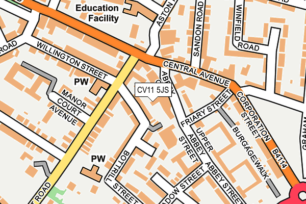 CV11 5JS map - OS OpenMap – Local (Ordnance Survey)