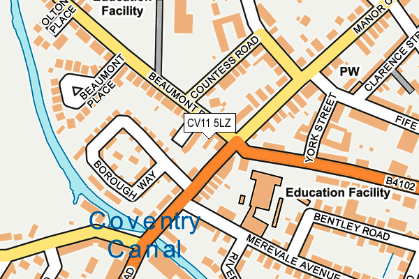 CV11 5LZ map - OS OpenMap – Local (Ordnance Survey)