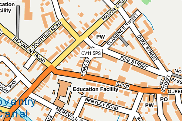 CV11 5PS map - OS OpenMap – Local (Ordnance Survey)