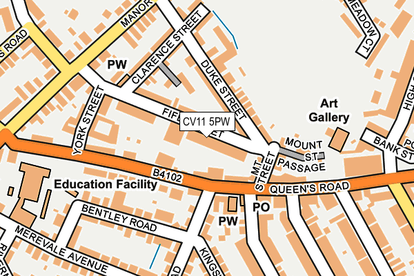 CV11 5PW map - OS OpenMap – Local (Ordnance Survey)