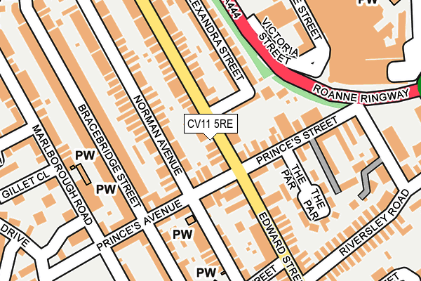 CV11 5RE map - OS OpenMap – Local (Ordnance Survey)