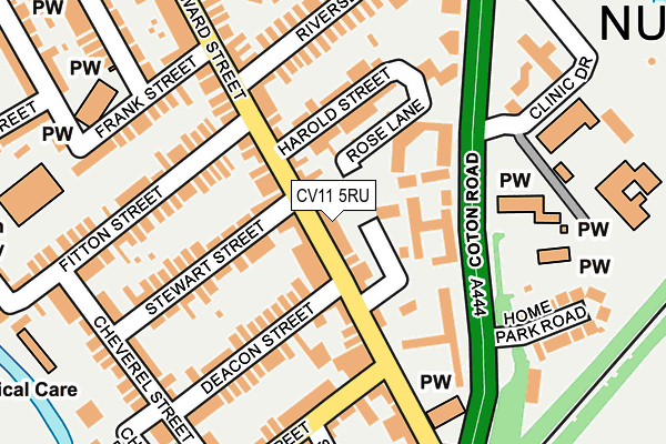 CV11 5RU map - OS OpenMap – Local (Ordnance Survey)