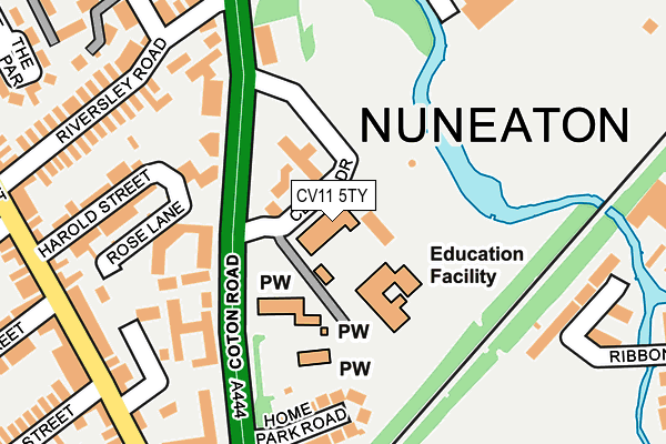 CV11 5TY map - OS OpenMap – Local (Ordnance Survey)