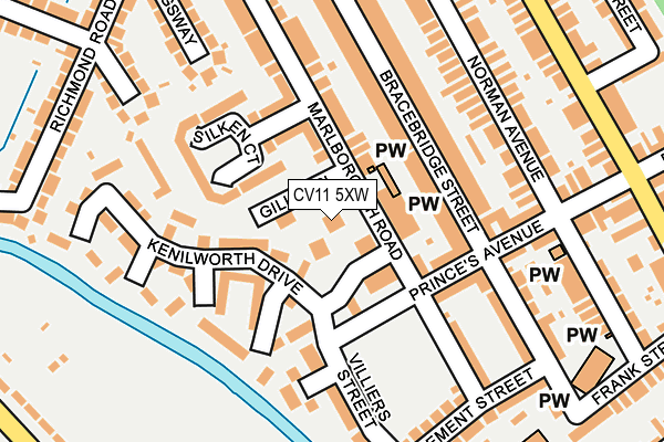 CV11 5XW map - OS OpenMap – Local (Ordnance Survey)