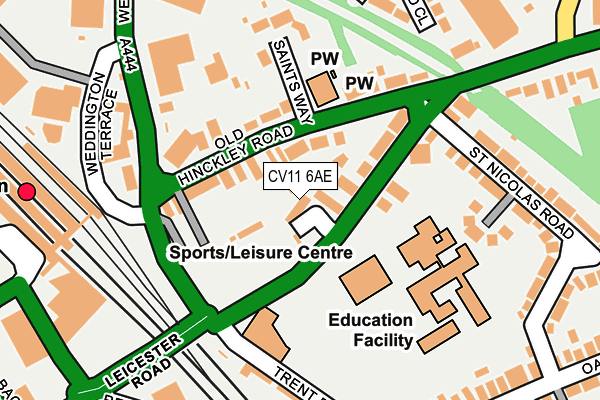 CV11 6AE map - OS OpenMap – Local (Ordnance Survey)