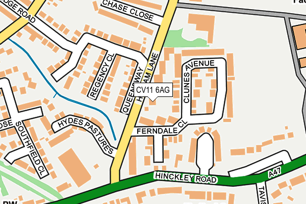 CV11 6AG map - OS OpenMap – Local (Ordnance Survey)