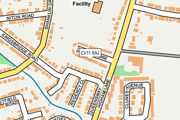 CV11 6AJ map - OS OpenMap – Local (Ordnance Survey)