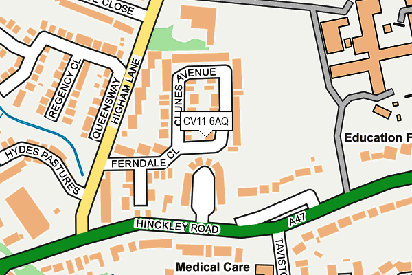 CV11 6AQ map - OS OpenMap – Local (Ordnance Survey)