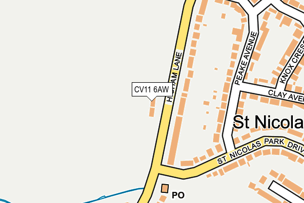 CV11 6AW map - OS OpenMap – Local (Ordnance Survey)