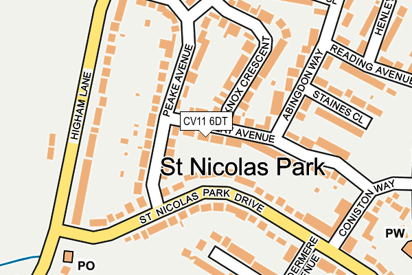 CV11 6DT map - OS OpenMap – Local (Ordnance Survey)