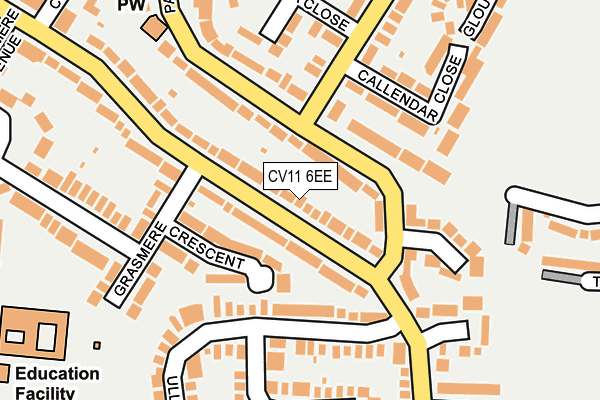CV11 6EE map - OS OpenMap – Local (Ordnance Survey)