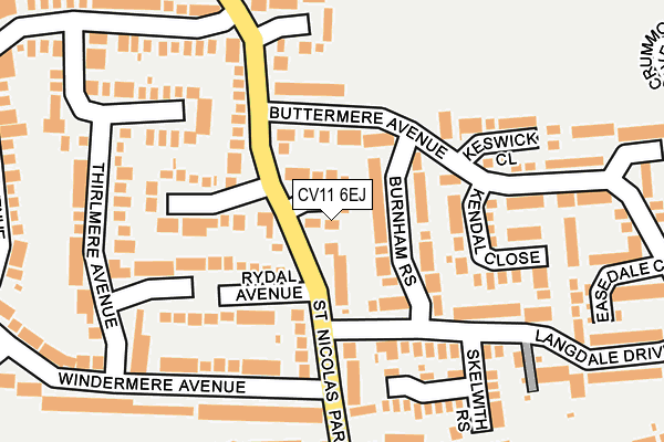 CV11 6EJ map - OS OpenMap – Local (Ordnance Survey)