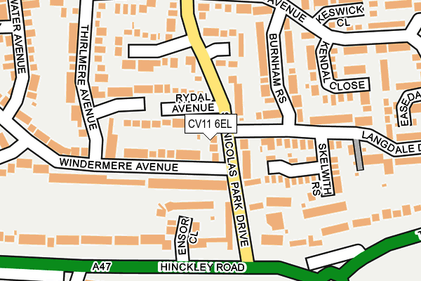 CV11 6EL map - OS OpenMap – Local (Ordnance Survey)