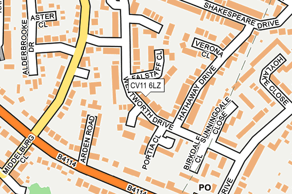 CV11 6LZ map - OS OpenMap – Local (Ordnance Survey)