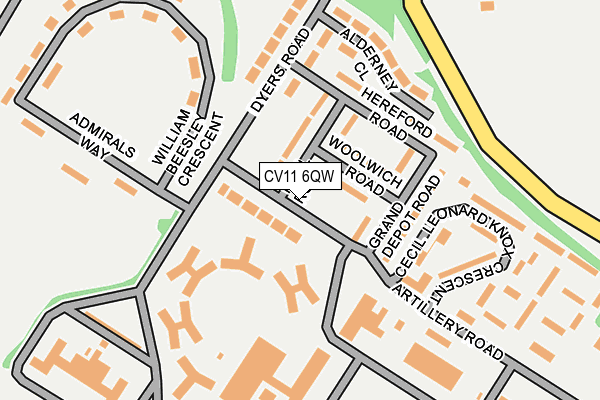 CV11 6QW map - OS OpenMap – Local (Ordnance Survey)