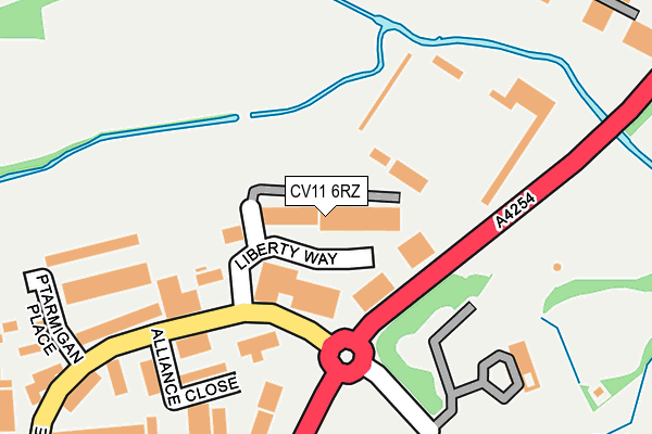 CV11 6RZ map - OS OpenMap – Local (Ordnance Survey)