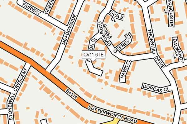 CV11 6TE map - OS OpenMap – Local (Ordnance Survey)