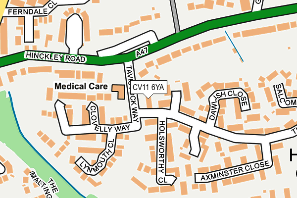 CV11 6YA map - OS OpenMap – Local (Ordnance Survey)