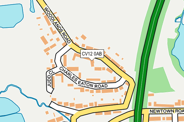 CV12 0AB map - OS OpenMap – Local (Ordnance Survey)