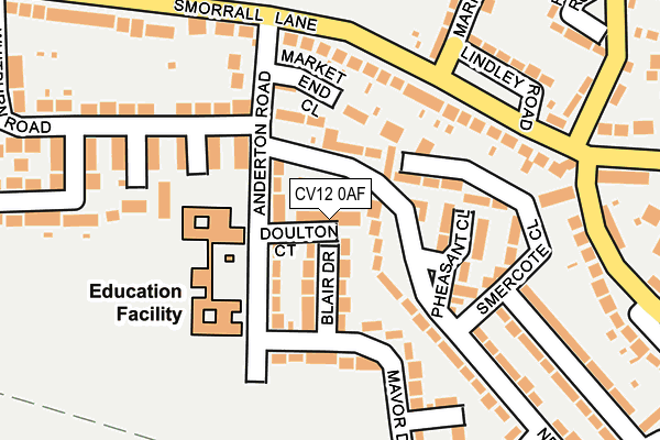 CV12 0AF map - OS OpenMap – Local (Ordnance Survey)