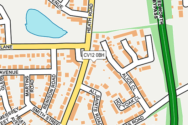 CV12 0BH map - OS OpenMap – Local (Ordnance Survey)