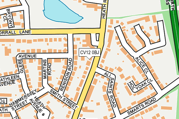 CV12 0BJ map - OS OpenMap – Local (Ordnance Survey)