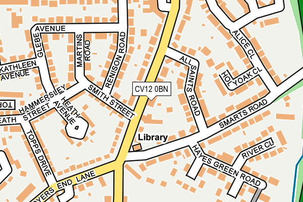 CV12 0BN map - OS OpenMap – Local (Ordnance Survey)
