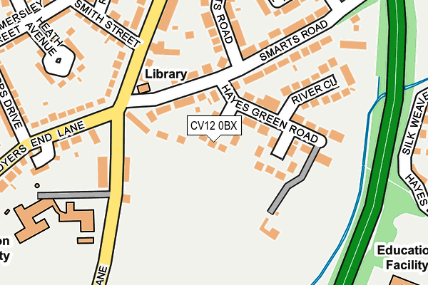 CV12 0BX map - OS OpenMap – Local (Ordnance Survey)