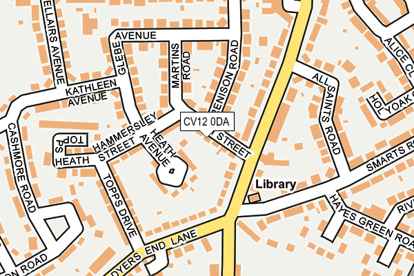 CV12 0DA map - OS OpenMap – Local (Ordnance Survey)