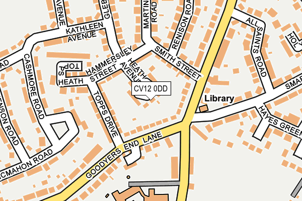 CV12 0DD map - OS OpenMap – Local (Ordnance Survey)