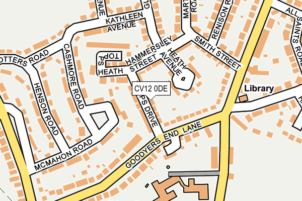 CV12 0DE map - OS OpenMap – Local (Ordnance Survey)