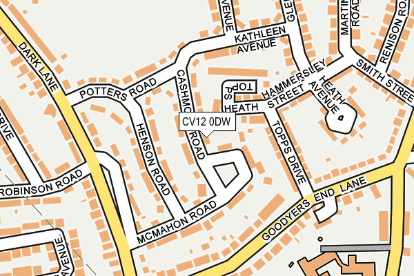 CV12 0DW map - OS OpenMap – Local (Ordnance Survey)