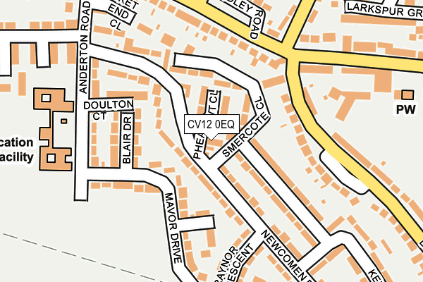 CV12 0EQ map - OS OpenMap – Local (Ordnance Survey)