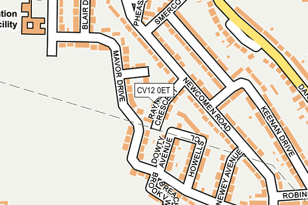CV12 0ET map - OS OpenMap – Local (Ordnance Survey)