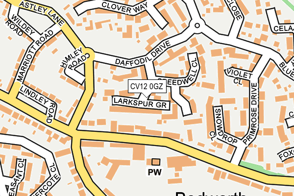 CV12 0GZ map - OS OpenMap – Local (Ordnance Survey)