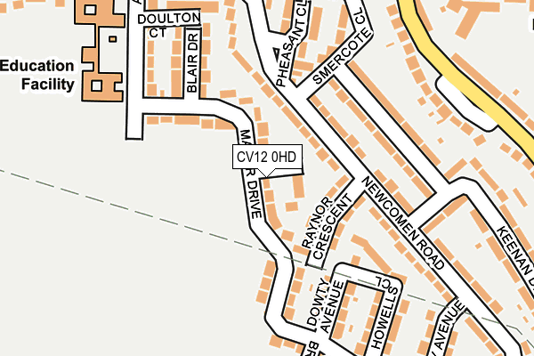 CV12 0HD map - OS OpenMap – Local (Ordnance Survey)