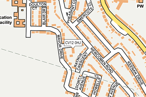 CV12 0HJ map - OS OpenMap – Local (Ordnance Survey)