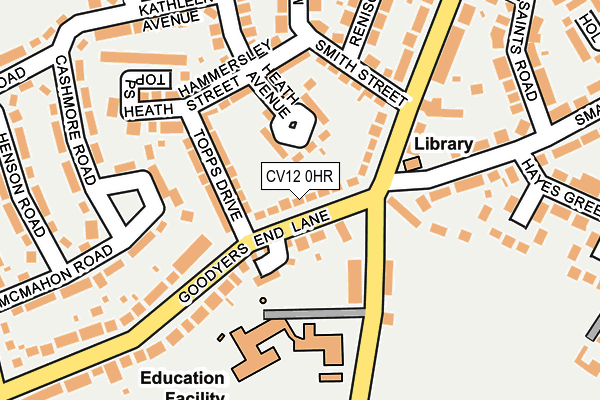 CV12 0HR map - OS OpenMap – Local (Ordnance Survey)