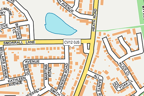 CV12 0JS map - OS OpenMap – Local (Ordnance Survey)