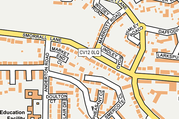 CV12 0LQ map - OS OpenMap – Local (Ordnance Survey)