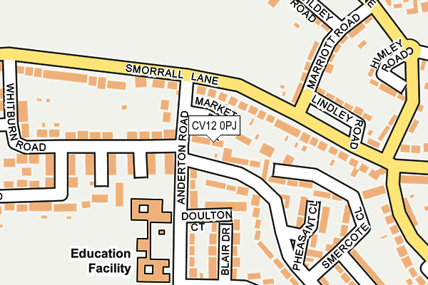 CV12 0PJ map - OS OpenMap – Local (Ordnance Survey)