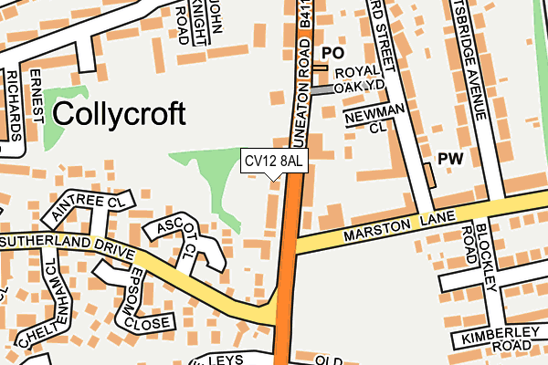 CV12 8AL map - OS OpenMap – Local (Ordnance Survey)