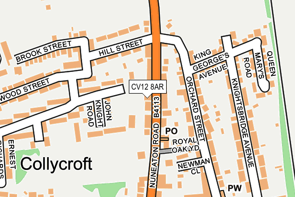 CV12 8AR map - OS OpenMap – Local (Ordnance Survey)