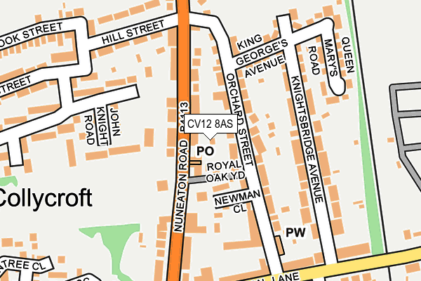 CV12 8AS map - OS OpenMap – Local (Ordnance Survey)