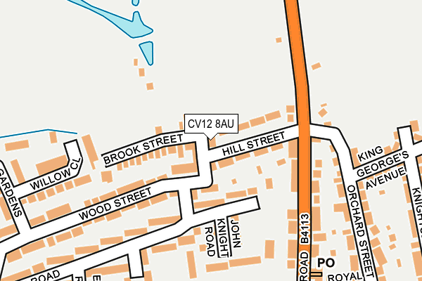 CV12 8AU map - OS OpenMap – Local (Ordnance Survey)