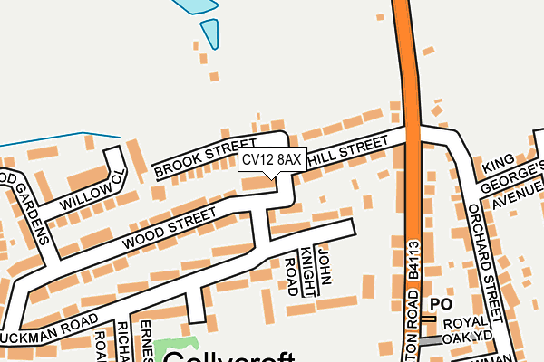 CV12 8AX map - OS OpenMap – Local (Ordnance Survey)